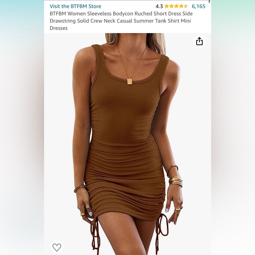 Bodycon Mini Dress- Coffee/Large